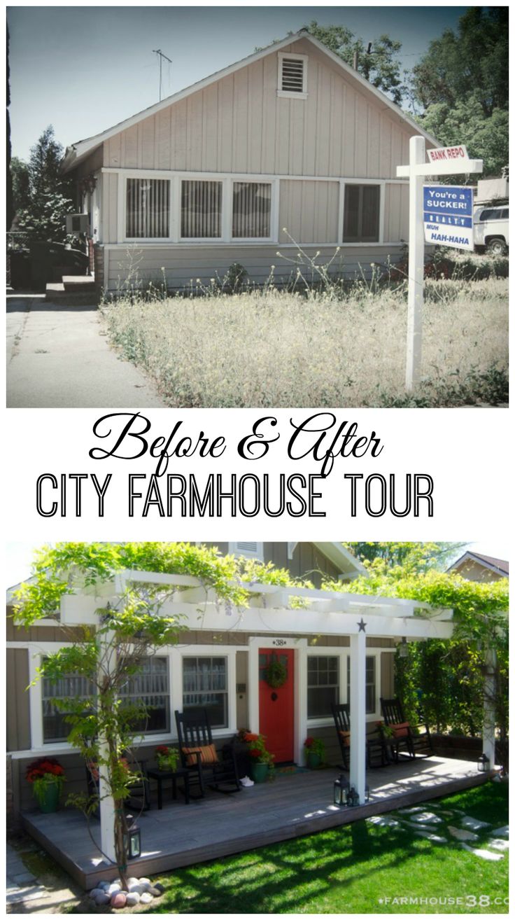 Before and after city farmhouse diy tour.  You   will LOVE all the diy's this gal shares. Amazing!