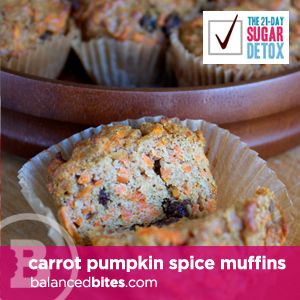Carrot Pumpkin Spice muffins Sweetend w/ bananas so the kids can eat them for breakfast! Great Paleo treat that uses eggs and coconut flour.