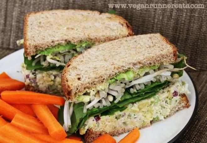 Vegan Lunch: Chickpea Salad Sandwich Recipe | Vegan Runner Eats