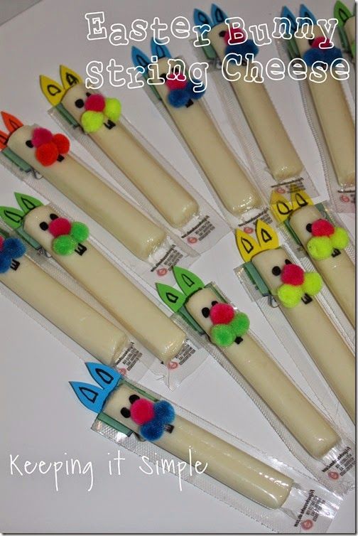 Bunny String Cheese How-To ~Easy Easter Party Treat Idea... perfect for school parties