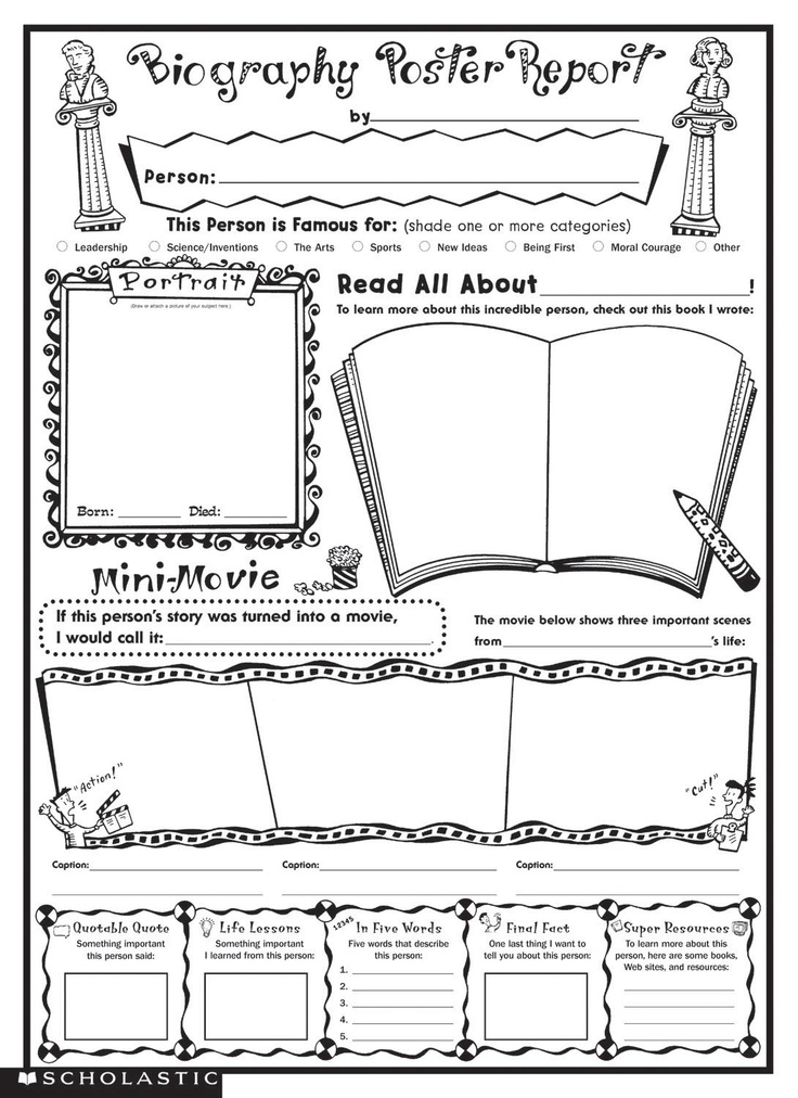 biography book report template | ... Biography Report | Creative Teacher Inc. ... serving the needs of