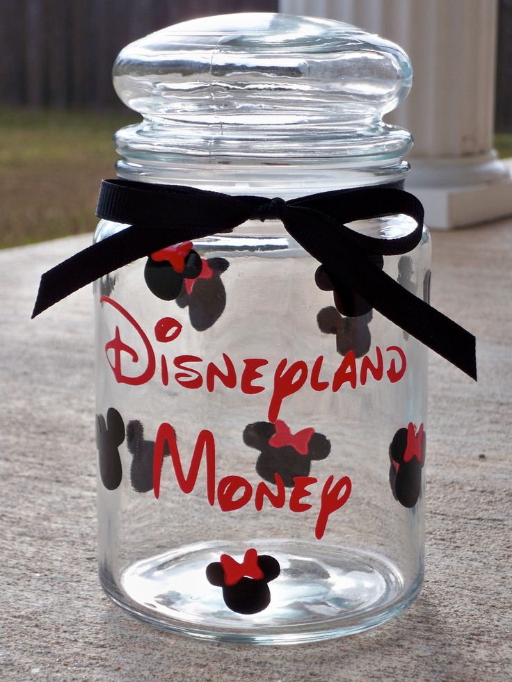 Personalized Disney Money Jar. I wonder if mine can say Disney Dollars!