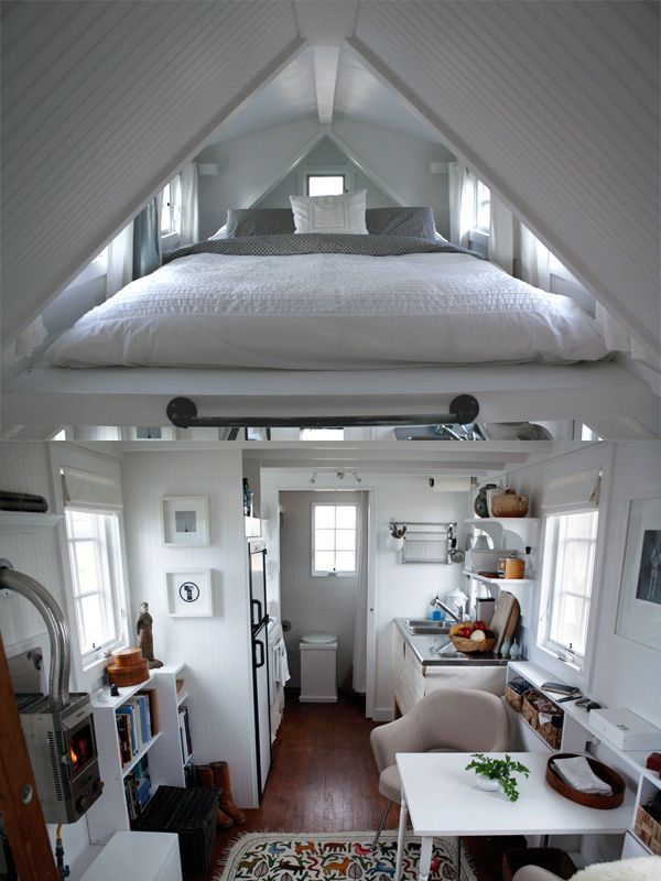 In the case of a house or structure with this kind of design and roof structure, it’s easy to fit in an extra level. But if you want the rest of the space to remain open and to take advantage of the high ceilings, then only a portion of the roof can be us