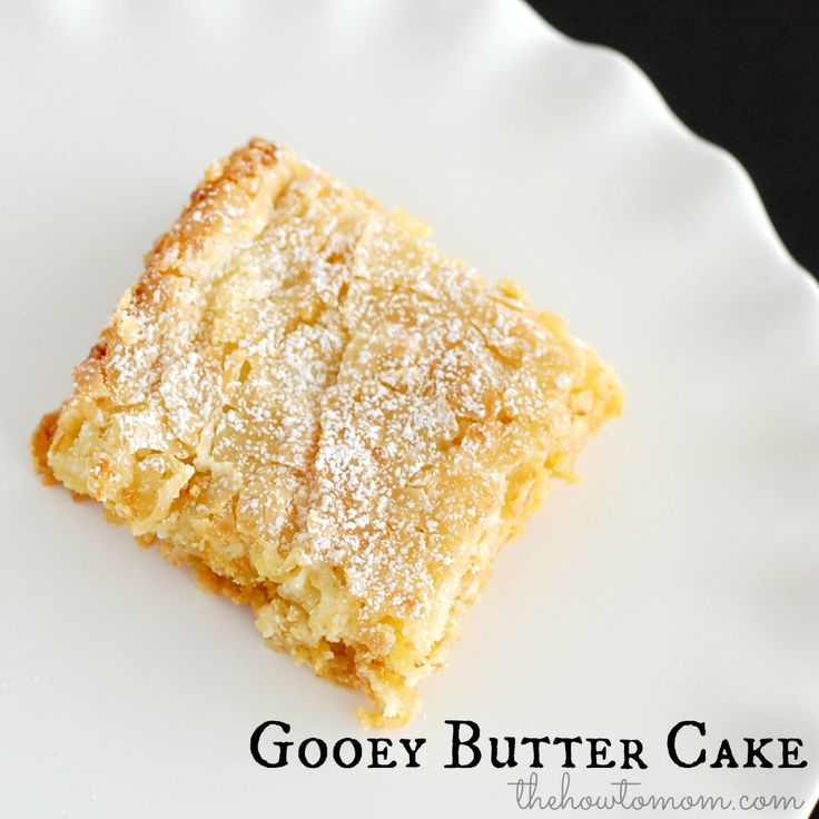 mmm Gooey Butter Cake! The crinkley sugar crust on top is to die for! A classic St Louis dessert via The How To Mom