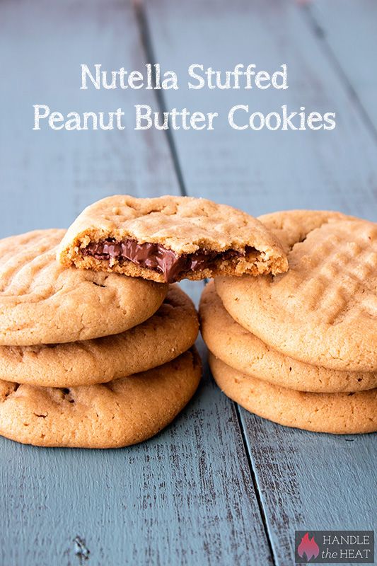 Nutella Stuffed Peanut Butter Cookies! - Handle the Heat