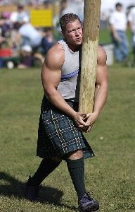Because wood carrying is a serious (and seriously interesting) competition in the Highland Games.