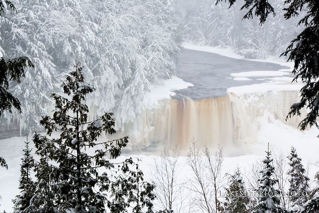 Tahquamenon Falls about a hour and a half scenic drive from Sault Ste. Marie, MI.