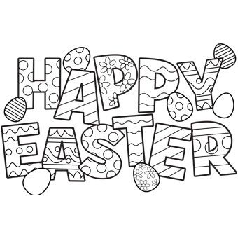 Happy Easter Eggs coloring pages