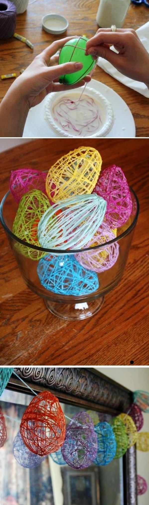 DIY Crochet Easter Egg Garland, Easter wreath ideas, DIY Easter craft decoration ideas, Creative Easter decor ideas ... Or fill with candy:)
