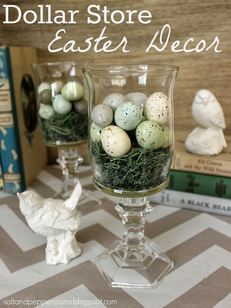 Salt and Pepper Moms: Dollar Store Easter Decor ~ shared at DIY Sunday Showcase Link Party on VMG206 (Saturdays at 5pm CST). #diyshowcase