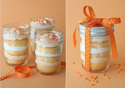 Orange Dreamscicle Cupcakes in a Jar