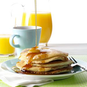 Buttermilk Pancakes Recipe from Taste of Home -- shared by Betty Abrey of Imperial, Saskatchewan