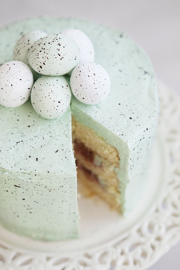 Beautiful Speckled Egg Cake