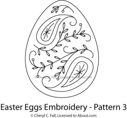 Easter Egg 4-Piece Embroidery Pattern Set: Egg Pattern 3