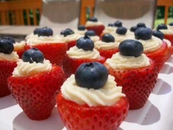 4th of July Sweet Treat - Strawberries, Icing and Blueberries