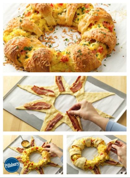 Bacon, Egg and Cheese Brunch Ring is a yummy and simple solution to Easter Brunch ideas! Made with Pillsbury refrigerated crescent rolls and filled with traditional brunch ingredients - this dish is sure to go fast! Check out the easy step-by-step recipe 