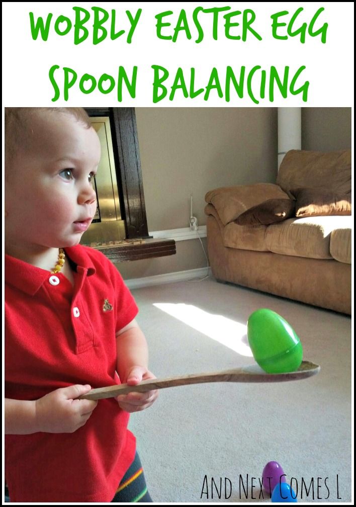 Easter activity for kids using wobbly Easter eggs from And Next Comes L