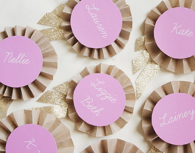 Apparently these are a major PITA to make. But they would be the best name tag/seating assignment. Hmmm...