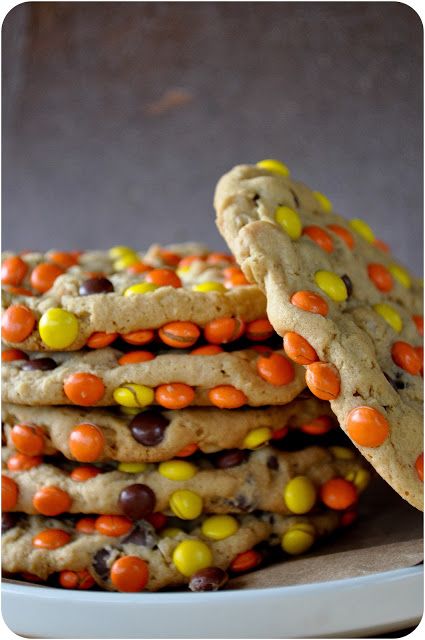Reeses Pieces Peanut Butter Monster Cookies!