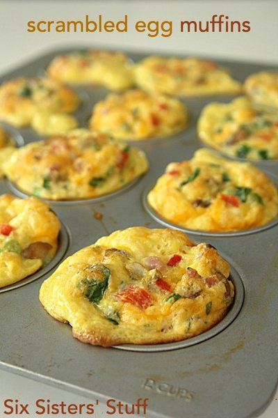 Scrambled Egg Breakfast Muffins on SixSistersStuff
