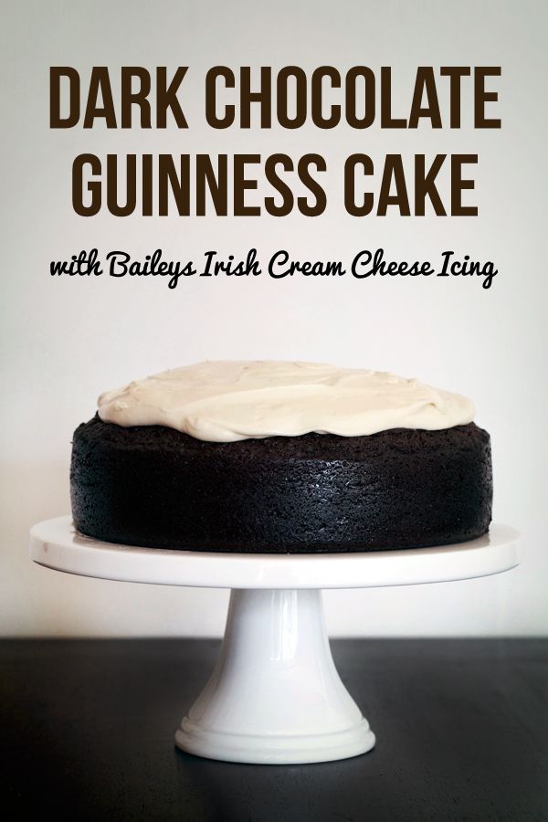 Dark Chocolate Guinness Cake with Baileys Irish Cream Cheese Icing