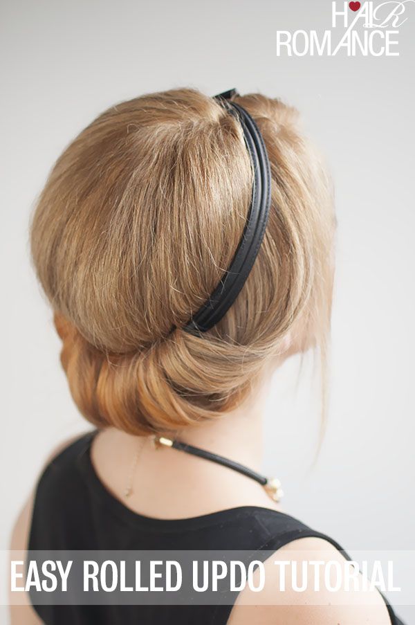 How to do a chic rolled updo. Also a great way to curl your hair without heat!