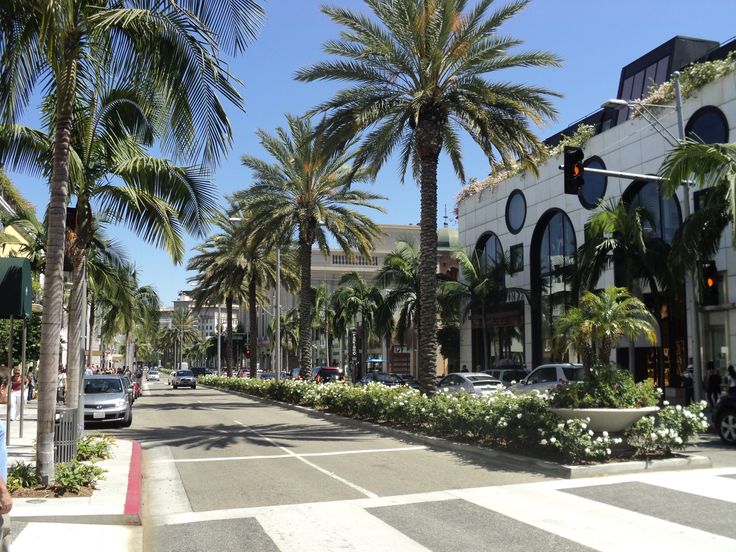 Rodeo Drive, Beverly Hills, California, a shopper's paradise with stores from around the world. Some stores require a credit check before you're allowed to enter.