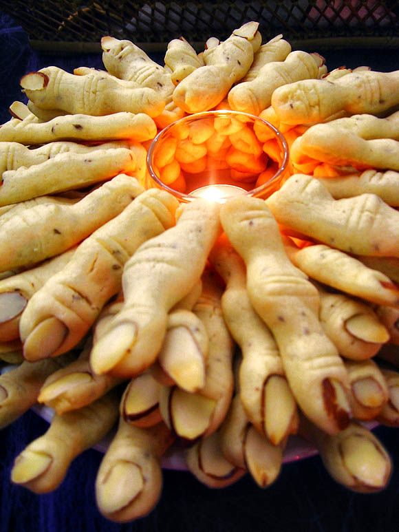 *Use Martha's recipe with green witches fingers. I like the candle in the middle of these for effect.