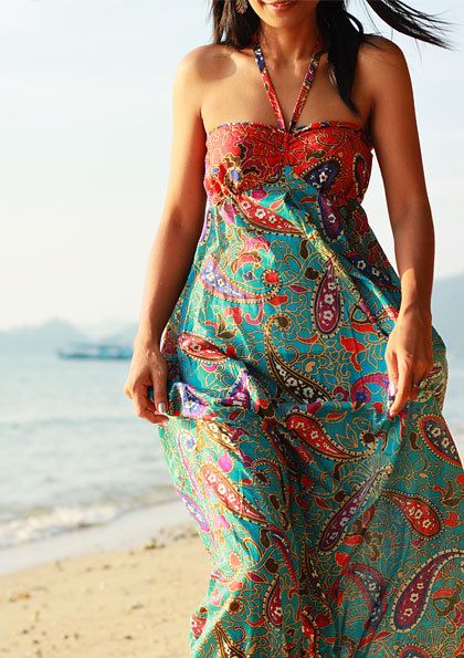 Sexy Strapless lovely paisley Sunny Long Maxi Dress  by Nuichan, $49.00
