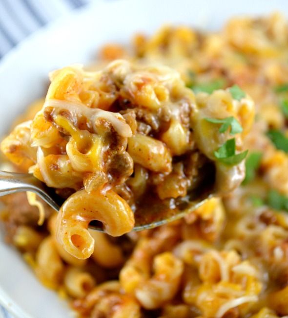 One Skillet Cheesy Chili Mac