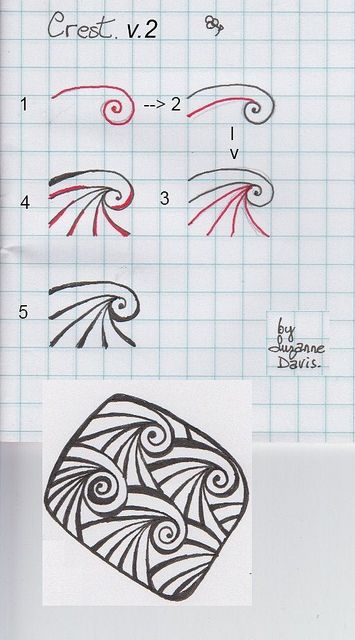 crest ver 2 by sheridanwild, via Flickr This zentangle design would make a good background fill