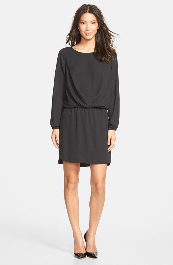Pleat Detail Blouson Dress / Vince Camuto Nordstrom #nordstom - fall dress