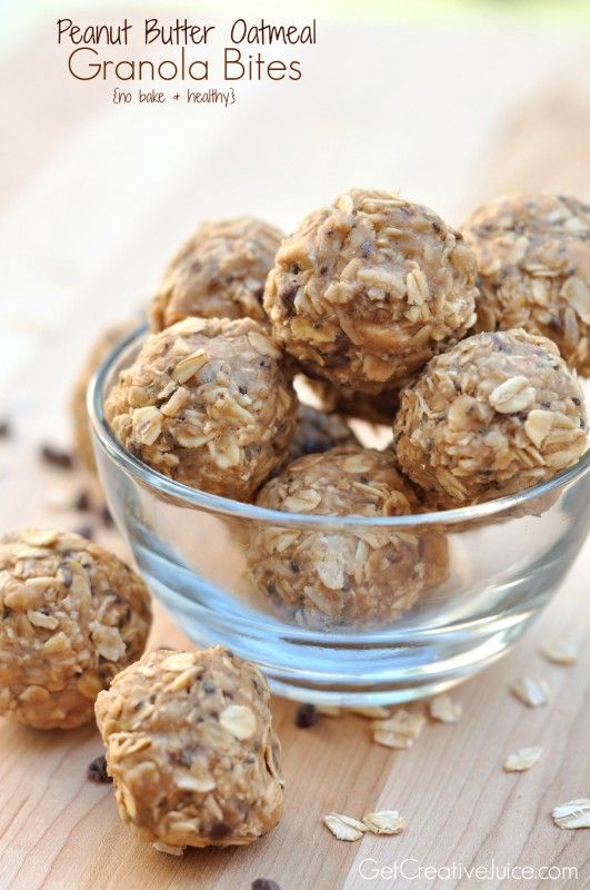 Easy No Bake - Peanut butter oatmeal granola power bites (& other power bites recipes)