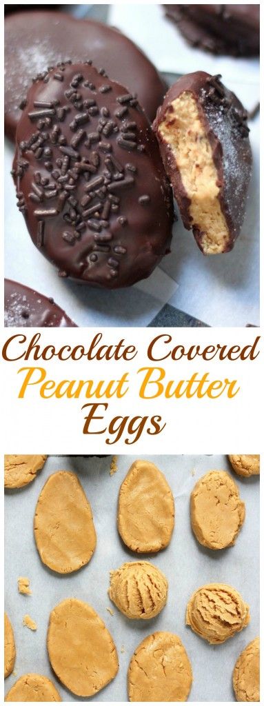 Chocolate Covered Peanut Butter Eggs - A million times better than the packaged candy! This is a fun and easy DIY candy recipe everyone will LOVE!