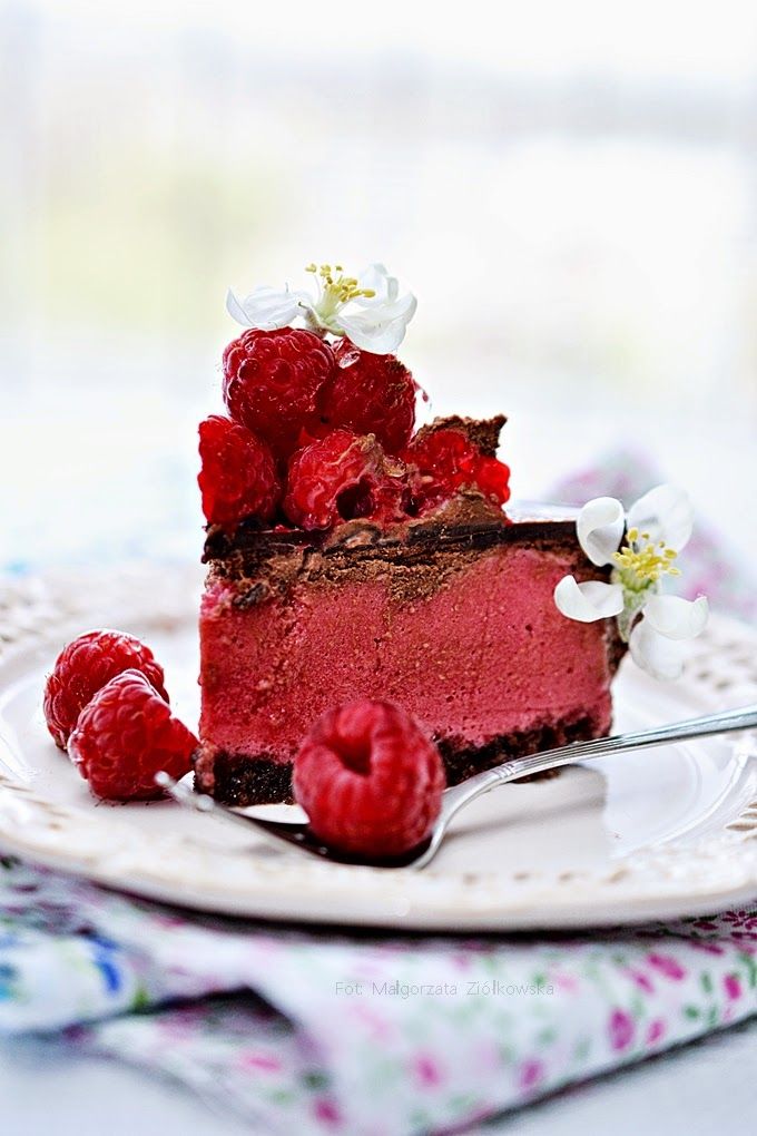 Tart, creamy, rich, and light as air Raspberry and Chocolate cake recipe.