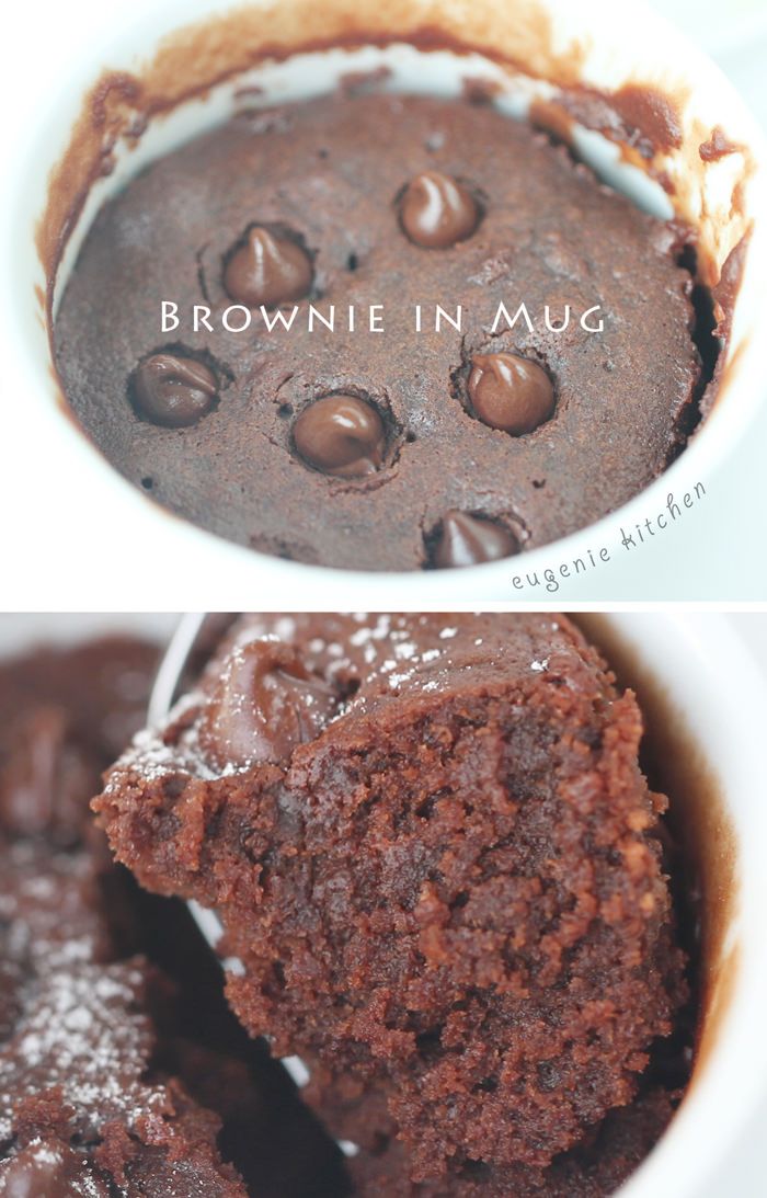 Search no more! Make this fudgy chocolate brownie in mug with 5 ingredients in 5 minutes. Super quick and easy chocolate fix for any time. Brownie in Mug – Microwave Recipe Generous amount for 1 person Ingredients 1/4 cup all-purpose flour (30g) 1/4 cup l