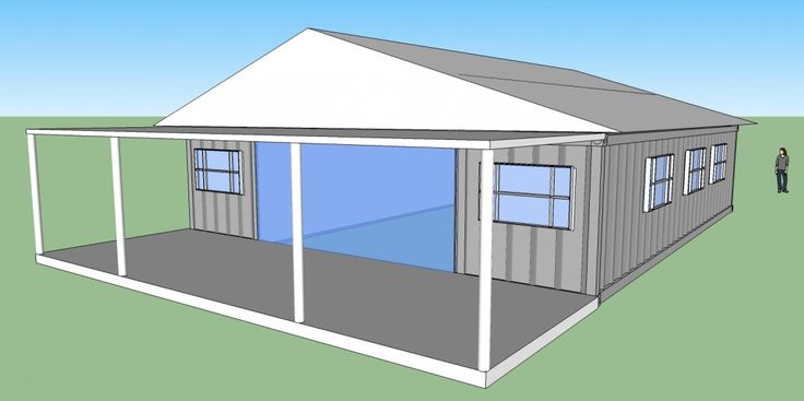 $10k Ranch Style Shipping Container Home - only 2 shipping containers