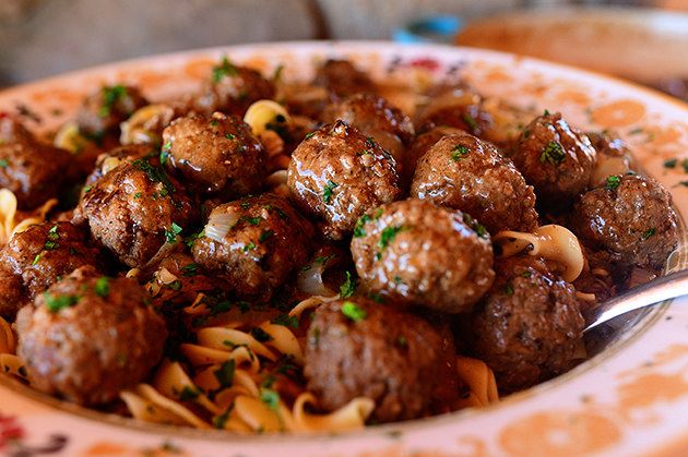 Salisbury Steak Meatballs by Ree Drummond / The Pioneer Woman, via Flickr with gf noodles