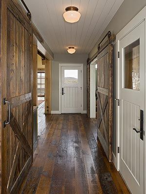 sliding barn doors, love the floors
