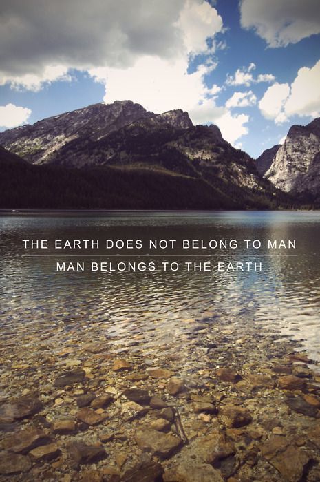 The Earth does not belong to us. It was here billions of years before we arrived, and it will still be here billions of years after we're gone.