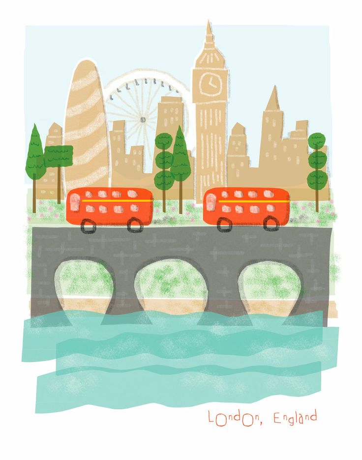 London England art print - 11x14 - big ben city poster illustration wall decor. $20.00, via Etsy.