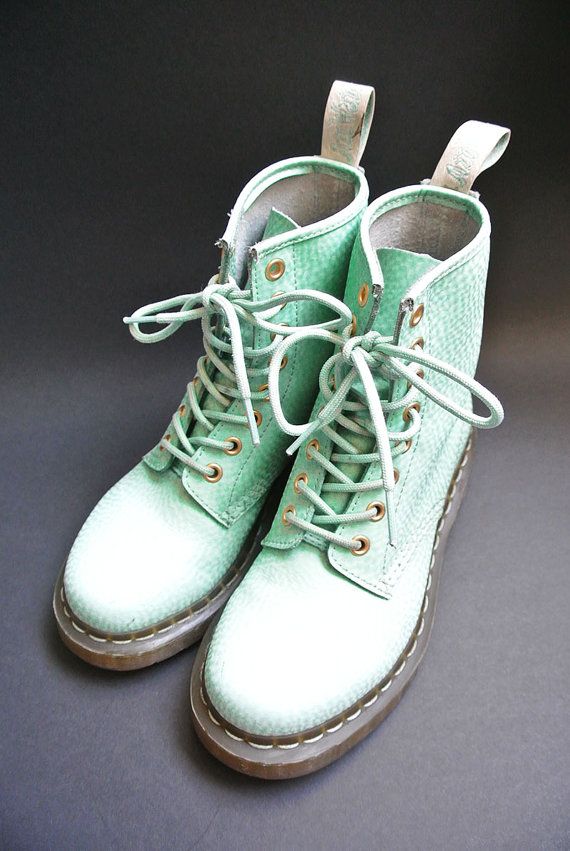int / Light Green / Pastel Dr Martens Boots UK by DaisiesCutters, €85.00