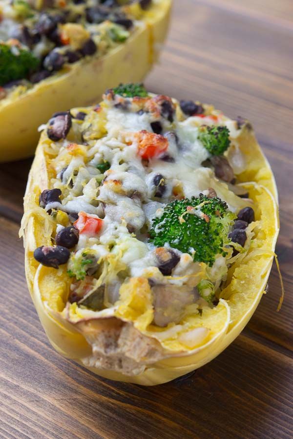 Vegetarian Spaghetti Squash Boat ‹ Hello Healthy