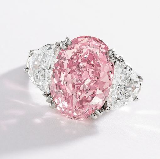6.54 ct. fancy intense pink diamond ring