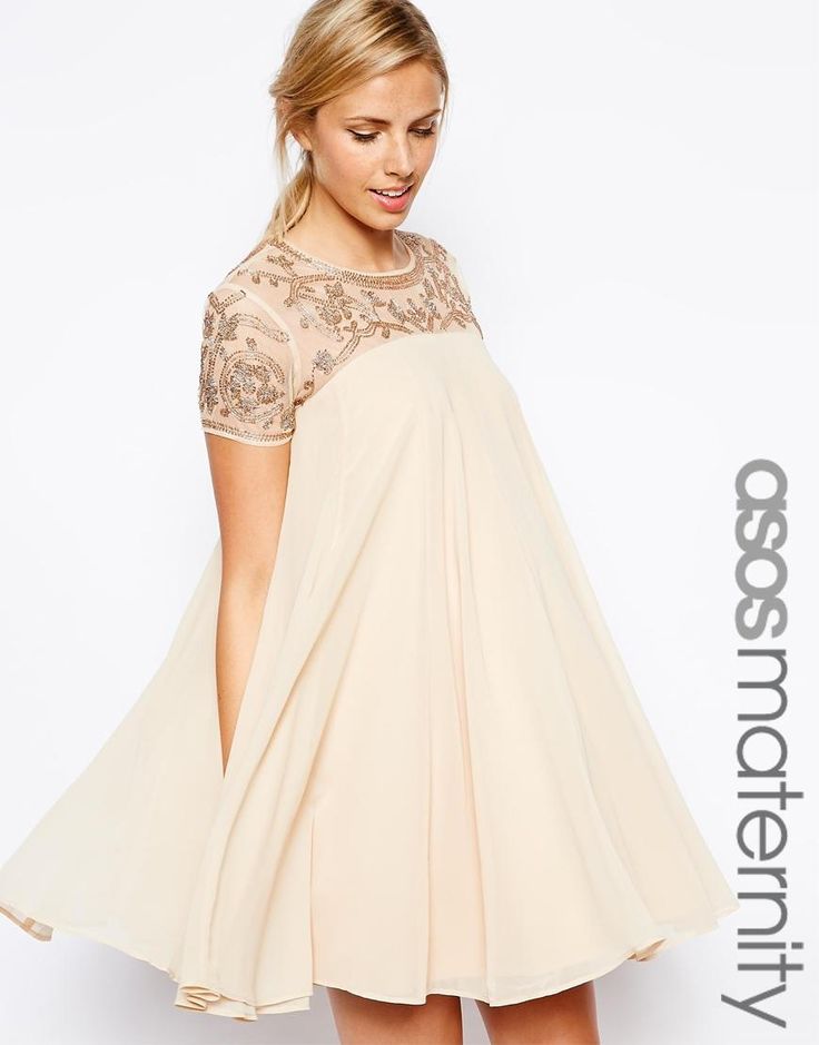 ASOS Maternity | ASOS Maternity Exclusive Swing Dress With Baroque Embellishment at ASOS