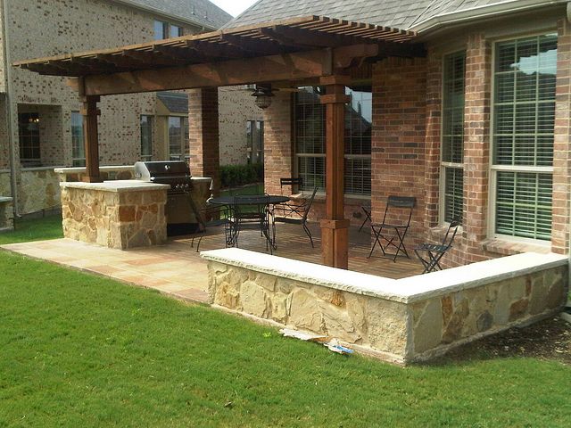 Built-on covered patio doesn't look bad if done right. Will help in the house hunt!
