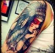 native american indian woman tattoo - Recherche Google