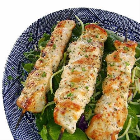 21 Day Fix Recipes: Grilled Lemon Garlic Chicken Skewers