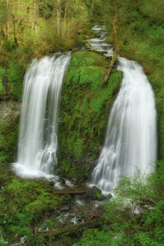 "Double Waterfall" - Upper McCord Creek Falls - Columbia River Gorge, Oregon