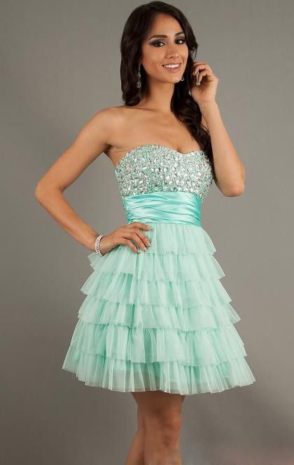 Strapless Sheath/Column Green Short Cocktail Formal Dress for Teens